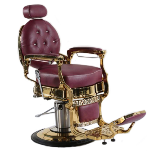 Golden Barber Chair Maroon