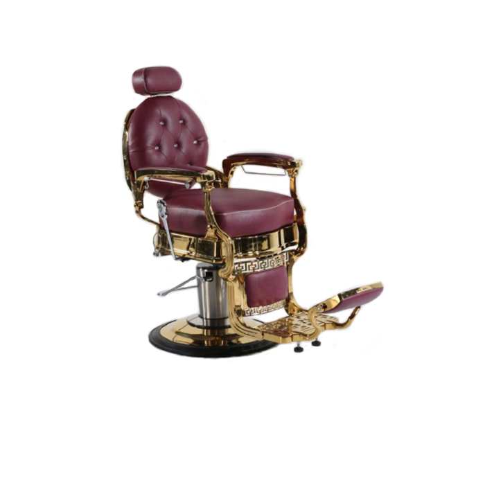 Golden Barber Chair Maroon